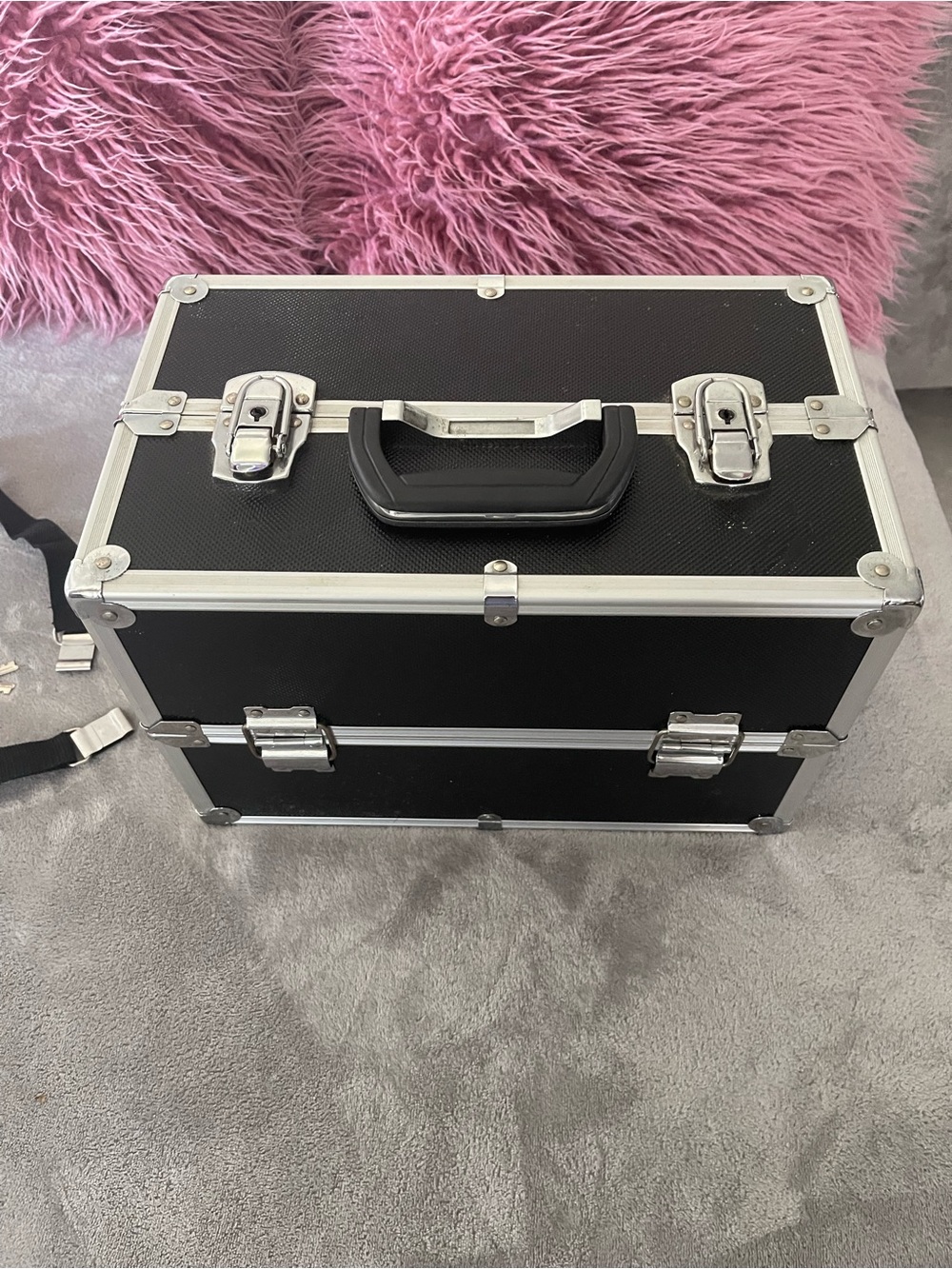 Victoria's Secret Black and Silver Makeup Train Case
